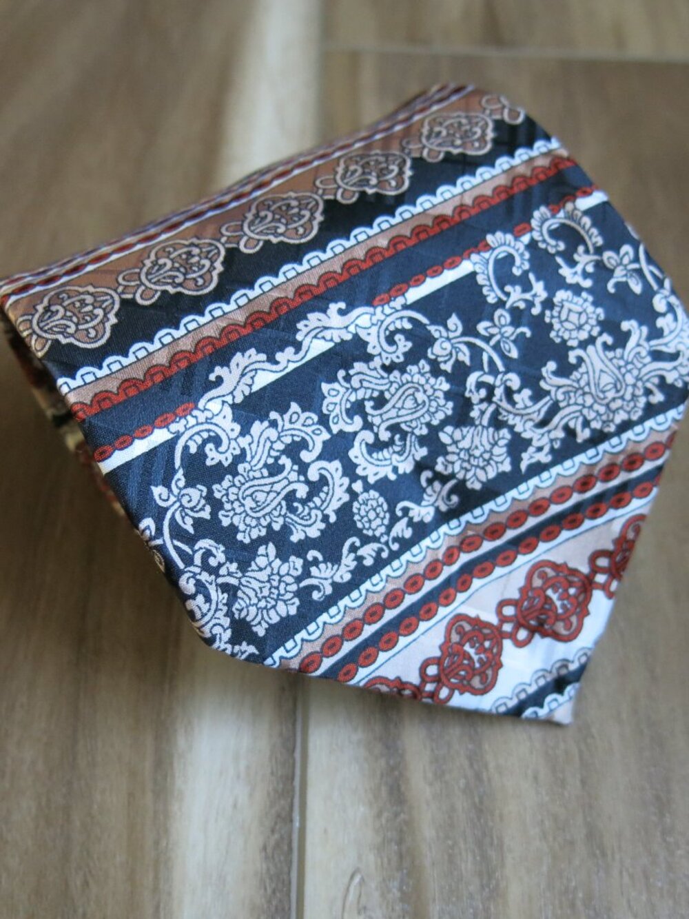 Lanvin Multi Color Paisley Stripe 100% Silk Neck Tie